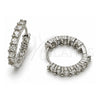 White Gold Filled Huggie Hoop, with White Cubic Zirconia, Polished, Rhodium Finish, 02.267.0091.1.20