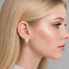 Oro Laminado Huggie Hoop, Gold Filled Style Heart Design, with White Cubic Zirconia, Polished, Golden Finish, 02.267.0092.20