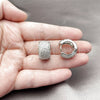 Rhodium Gold Filled Huggie Hoop, Heart Design, with White Cubic Zirconia, Polished, Rhodium Finish, 02.267.0092.1.20