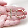 Oro Laminado Huggie Hoop, Gold Filled Style with Sapphire Blue Cubic Zirconia, Polished, Golden Finish, 02.267.0093.2.30