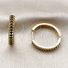 Oro Laminado Huggie Hoop, Gold Filled Style with Sapphire Blue Cubic Zirconia, Polished, Golden Finish, 02.267.0093.2.30
