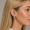 Oro Laminado Huggie Hoop, Gold Filled Style with Multicolor Cubic Zirconia, Polished, Golden Finish, 02.267.0093.4.30