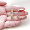 Oro Laminado Huggie Hoop, Gold Filled Style with Multicolor Cubic Zirconia, Polished, Golden Finish, 02.267.0093.4.30