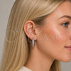 Rhodium Gold Filled Huggie Hoop, with White Cubic Zirconia, Polished, Rhodium Finish, 02.267.0093.5.30
