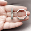 Rhodium Gold Filled Huggie Hoop, with White Cubic Zirconia, Polished, Rhodium Finish, 02.267.0093.5.30