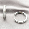 Rhodium Gold Filled Huggie Hoop, with White Cubic Zirconia, Polished, Rhodium Finish, 02.267.0093.5.30