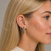 Rhodium Gold Filled Huggie Hoop, with Green Cubic Zirconia, Polished, Rhodium Finish, 02.267.0093.6.30