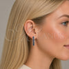 Rhodium Gold Filled Huggie Hoop, with Sapphire Blue Cubic Zirconia, Polished, Rhodium Finish, 02.267.0093.7.30