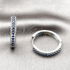 Rhodium Gold Filled Huggie Hoop, with Sapphire Blue Cubic Zirconia, Polished, Rhodium Finish, 02.267.0093.7.30