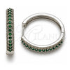 White Gold Filled Huggie Hoop, with Sapphire Blue Cubic Zirconia, Polished, Rhodium Finish, 02.267.0093.7.30