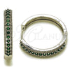 Rhodium Gold Filled Huggie Hoop, with Sapphire Blue Cubic Zirconia, Polished, Rhodium Finish, 02.267.0093.7.30