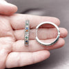 Rhodium Gold Filled Huggie Hoop, with Multicolor Cubic Zirconia, Polished, Rhodium Finish, 02.267.0093.9.30