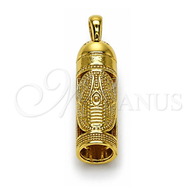 Oro Laminado Religious Pendant, Gold Filled Style Hand of God and Judaica Design, Polished, Golden Finish, 05.459.0041
