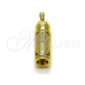 Oro Laminado Religious Pendant, Gold Filled Style Hand of God and Judaica Design, Polished, Golden Finish, 05.459.0041