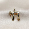 Oro Laminado Religious Pendant, Gold Filled Style with White Cubic Zirconia, Polished, Golden Finish, 05.459.0042