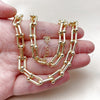 Oro Laminado Necklace and Bracelet, Gold Filled Style Polished, Golden Finish, 06.284.0015.18