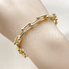Oro Laminado Fancy Bracelet, Gold Filled Style Polished, Golden Finish, 03.284.0065.07 (Thickness, 8 Inches Length)