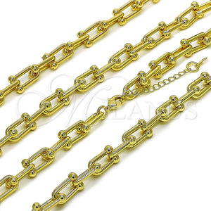 Oro Laminado Fancy Necklace, Gold Filled Style Polished, Golden Finish, 03.284.0065.18 (Thickness, 18 Inches Length)