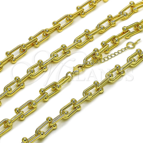 Oro Laminado Fancy Necklace, Gold Filled Style Polished, Golden Finish, 03.284.0065.18 (Thickness, 18 Inches Length)