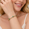 Oro Laminado Tennis Bracelet, Gold Filled Style Heart Design, with Green and White Cubic Zirconia, Polished, Golden Finish, 03.284.0066.2.07 (Thickness, 8 Inches Length)