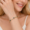 Oro Laminado Tennis Bracelet, Gold Filled Style Heart Design, with Sapphire Blue and White Cubic Zirconia, Polished, Golden Finish, 03.284.0066.3.07 (Thickness, 8 Inches Length)