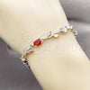 Rhodium Gold Filled Tennis Bracelet, Leaf Design, with Multicolor Cubic Zirconia, Polished, Rhodium Finish, 03.283.0579.1.07 (Thickness, 7 Inches Length)