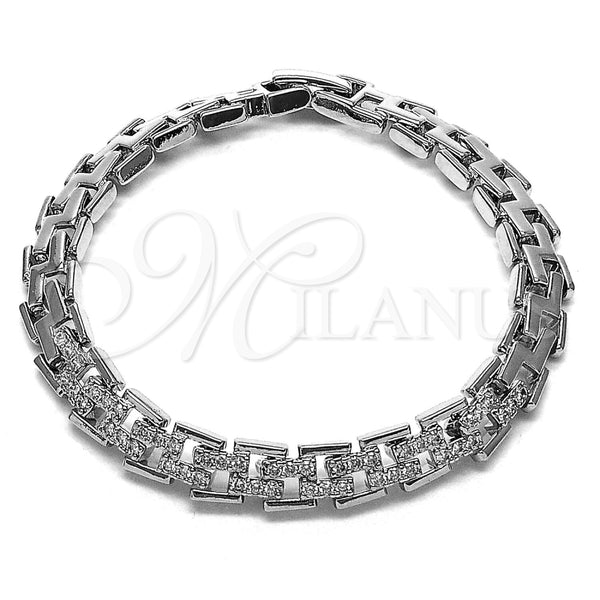 Rhodium Gold Filled Tennis Bracelet, with White Cubic Zirconia, Polished, Rhodium Finish, 03.283.0582.07 (Thickness, 8 Inches Length)