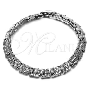 Rhodium Gold Filled Tennis Bracelet, with White Cubic Zirconia, Polished, Rhodium Finish, 03.283.0583.07 (07 MM Thickness, 8 Inches Length)