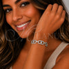 Rhodium Gold Filled Tennis Bracelet, Paperclip and Puff Mariner Design, with White Cubic Zirconia, Polished, Rhodium Finish, 03.283.0584.07 (06 MM Thickness, 8 Inches Length)