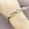 Rhodium Gold Filled Fancy Bracelet, Belt Buckle and Teardrop Design, with White Cubic Zirconia, Polished, Rhodium Finish, 03.283.0575.1.07 (Thickness, 8 Inches Length)