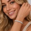 Rhodium Gold Filled Fancy Bracelet, Baguette and Miami Cuban Design, with White Cubic Zirconia, Polished, Rhodium Finish, 03.283.0093.2.07 (05 MM Thickness, 7 Inches Length)