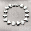 Rhodium Gold Filled Tennis Bracelet, Heart Design, with White Micro Pave, Polished, Rhodium Finish, 03.283.0467.1.07 (Thickness, 7 Inches Length)
