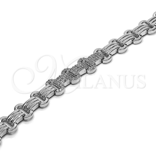 Rhodium Gold Filled Tennis Bracelet, with White Micro Pave, Polished, Rhodium Finish, 03.283.0591.07 (Thickness, 7 Inches Length)
