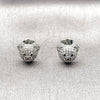 Rhodium Gold Filled Stud Earring, Teddy Bear Design, with White Micro Pave, Polished, Rhodium Finish, 02.341.0146.1