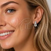 Rhodium Gold Filled Stud Earring, Teardrop and Heart Design, with White Cubic Zirconia, Polished, Rhodium Finish, 02.283.0154.1