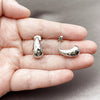 Rhodium Gold Filled Stud Earring, Teardrop and Heart Design, with White Cubic Zirconia, Polished, Rhodium Finish, 02.283.0154.1
