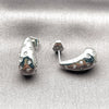 Rhodium Gold Filled Stud Earring, Teardrop and Heart Design, with White Cubic Zirconia, Polished, Rhodium Finish, 02.283.0154.1