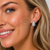 Rhodium Gold Filled Stud Earring, Teardrop and Star Design, with White Cubic Zirconia, Polished, Rhodium Finish, 02.283.0143.1