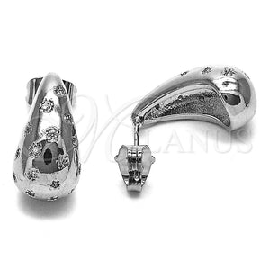 Rhodium Gold Filled Stud Earring, Teardrop and Star Design, with White Cubic Zirconia, Polished, Rhodium Finish, 02.283.0143.1