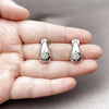 Rhodium Gold Filled Stud Earring, Teardrop and Star Design, with White Cubic Zirconia, Polished, Rhodium Finish, 02.283.0418