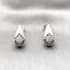 Rhodium Gold Filled Stud Earring, Teardrop and Star Design, with White Cubic Zirconia, Polished, Rhodium Finish, 02.283.0418