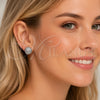 Rhodium Gold Filled Stud Earring, with White Micro Pave, Polished, Rhodium Finish, 02.283.0421
