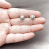 Rhodium Gold Filled Stud Earring, with White Micro Pave, Polished, Rhodium Finish, 02.283.0421