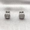 Rhodium Gold Filled Stud Earring, Baguette Design, with White Cubic Zirconia, Polished, Rhodium Finish, 02.283.0422