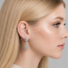 Rhodium Gold Filled Long Earring, Cluster and Baguette Design, with White Cubic Zirconia and White Micro Pave, Polished, Rhodium Finish, 02.346.0024