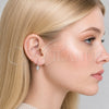 Rhodium Gold Filled Huggie Hoop, Heart Design, with White Micro Pave, Polished, Rhodium Finish, 02.310.0120.12