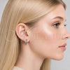 Rhodium Gold Filled Small Hoop, Heart and Paperclip Design, with Multicolor Micro Pave, Polished, Rhodium Finish, 02.310.0121.12
