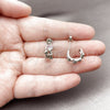 Rhodium Gold Filled Small Hoop, Heart and Paperclip Design, with Multicolor Micro Pave, Polished, Rhodium Finish, 02.310.0121.12