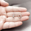 Rhodium Gold Filled Huggie Hoop, Baguette Design, with White Cubic Zirconia, Polished, Rhodium Finish, 02.310.0123.10