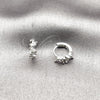 Rhodium Gold Filled Huggie Hoop, Baguette Design, with White Cubic Zirconia, Polished, Rhodium Finish, 02.310.0123.10